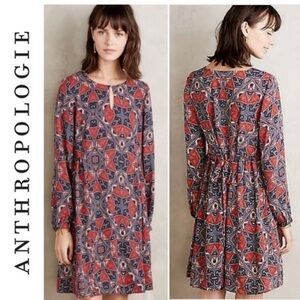 Anthropologie Paper Crown Red/blue Dress